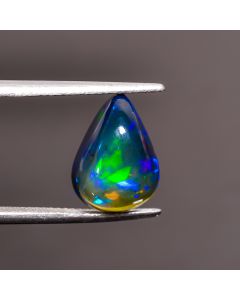 Gorgeous Top Grade Quality 100% Natural Black Ethiopian Opal Pear Shape Cabochon Loose Gemstone For Making Jewelry 12X8X5 mm 3.15 Ct. SN-179