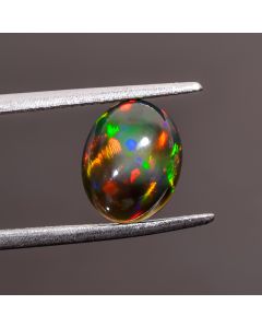 Marvellous Top Grade Quality 100% Natural Black Ethiopian Opal Oval Shape Cabochon Loose Gemstone For Making Jewelry 8X7X4 mm 1.85 Ct SN-182