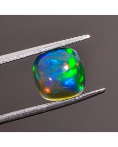 Mind Blowing Top Grade Quality 100% Natural Black Ethiopian Opal Cushion Shape Cabochon Gemstone For Making Jewelry 8X8X4 mm 2.2 Ct. SN-183