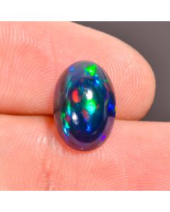 Elegant Top Grade Quality 100% Natural Black Ethiopian Opal Oval Shape Cabochon Loose Gemstone For Making Jewelry 11X7X4 mm 2.55 Ct. SN-202