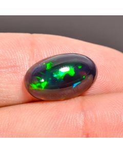 Gorgeous Top Grade Quality 100% Natural Black Ethiopian Opal Oval Shape Cabochon Loose Gemstone For Making Jewelry 15X8X5 mm 4.25 Ct. SN-205