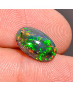 Outstanding Top Grade Quality 100% Natural Black Ethiopian Opal Oval Shape Cabochon Loose Gemstone For Making Jewelry 10X6X4mm 1.55 Ct SN210