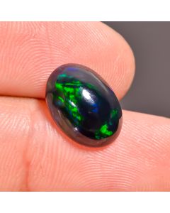 Outstanding Top Grade Quality 100% Natural Black Ethiopian Opal Oval Shape Cabochon Loose Gemstone For Making Jewelry 12X8X5mm 2.65 Ct SN215