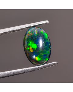 Superb Top Grade Quality 100% Natural Black Ethiopian Opal Oval Shape Cabochon Loose Gemstone For Making Jewelry 11X7X3 mm 1.9 Ct. SN-217