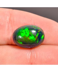 Stunning Top Grade Quality 100% Natural Black Ethiopian Opal Oval Shape Cabochon Loose Gemstone For Making Jewelry 12X9X5 mm 3.9 Ct. SN-218