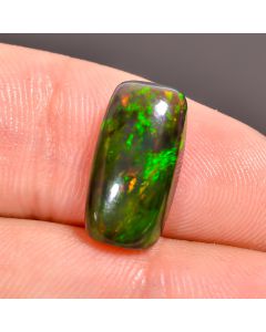 Tempting Top Grade Quality 100% Natural Black Ethiopian Opal Radiant Shape Cabochon Loose Gemstone For Making Jewelry 14X7X4mm 3.25 Ct SN220