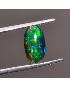 Unique Top Grade Quality 100% Natural Black Ethiopian Opal Oval Shape Cabochon Loose Gemstone For Making Jewelry 12X6X3 mm 1.5 Ct. SN-222