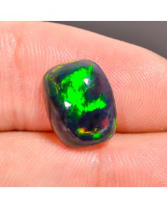 Amazing Top Grade Quality 100% Natural Black Ethiopian Opal Radiant Shape Cabochon Loose Gemstone For Making Jewelry 11X9X4 mm 2.3 Ct SN-224