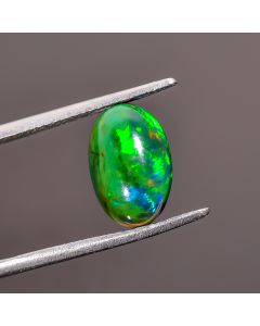 Attractive Top Grade Quality 100% Natural Black Ethiopian Opal Oval Shape Cabochon Loose Gemstone For Making Jewelry 11X7X4 mm 2.2 Ct SN-226