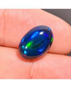 Beautiful Top Grade Quality 100% Natural Black Ethiopian Opal Oval Shape Cabochon Loose Gemstone For Making Jewelry 12X8X4 mm 2.75 Ct SN-228