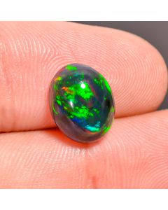 Excellent Top Grade Quality 100% Natural Black Ethiopian Opal Oval Shape Cabochon Loose Gemstone For Making Jewelry 11X8X5 mm 2.45 Ct SN-231