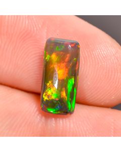 Gorgeous Top Grade Quality 100% Natural Black Ethiopian Opal Radiant Shape Cabochon Loose Gemstone For Making Jewelry 12X5X3mm 1.45 Ct SN236