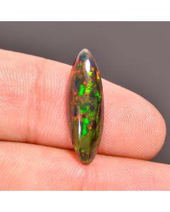 Marvellous Top Grade Quality 100% Natural Black Ethiopian Opal Oval Shape Cabochon Loose Gemstone For Making Jewelry 11X7X4 mm 1.5 Ct SN-239