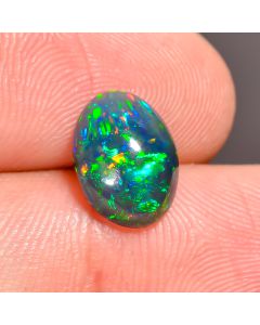 Mind Blowing Top Grade Quality 100% Natural Black Ethiopian Opal Oval Shape Cabochon Loose Gemstone For Making Jewelry 10X7X4mm 1.9 Ct SN240