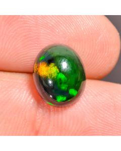 Outstanding Top Grade Quality 100% Natural Black Ethiopian Opal Oval Shape Cabochon Loose Gemstone For Making Jewelry 10X8X5 mm 2 Ct. SN-241