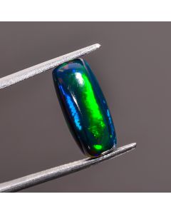 Amazing Top Grade Quality 100% Natural Black Ethiopian Opal Radiant Shape Cabochon Loose Gemstone For Making Jewelry 16X7X4 mm 3.6 Ct SN-242