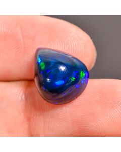 Classic Top Grade Quality 100% Natural Black Ethiopian Opal Pear Shape Cabochon Loose Gemstone For Making Jewelry 13X10X8 mm 4.35 Ct. SN-243