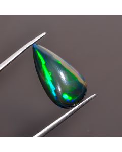 Amazing Top Grade Quality 100% Natural Welo Fire Black Ethiopian Opal Pear Shape Cabochon Gemstone For Making Jewelry 21X11X7mm 7.5 Ct SN 312