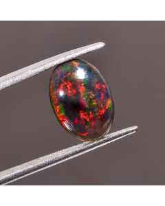 Attractive Top Grade Quality 100% Natural Black Ethiopian Opal Oval Shape Cabochon Loose Gemstone For Making Jewelry 12X8X3 mm 1.5 Ct SN-313