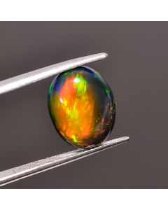 Excellent Top Grade Quality 100% Natural Black Ethiopian Opal Oval Shape Cabochon Loose Gemstone For Making Jewelry 13X11X5mm 3.45 Ct SN-318