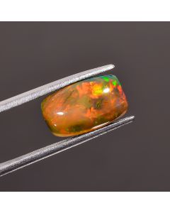 Exclusive Top Grade Quality 100% Natural Black Ethiopian Opal Radiant Shape Cabochon Loose Gemstone For Making Jewelry 13X8X5mm 3.4 Ct SN319