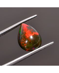 Fabulous Top Grade Quality 100% Natural Black Ethiopian Opal Pear Shape Cabochon Loose Gemstone For Making Jewelry 14X10X7 mm 4.5 Ct. SN-321