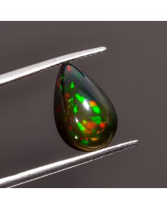 Outstanding Top Grade Quality 100% Natural Black Ethiopian Opal Pear Shape Cabochon Loose Gemstone For Making Jewelry 14X9X6mm 3.4 Ct SN-328