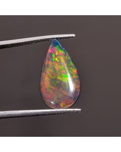 Superb Top Grade Quality 100% Natural Welo Fire Black Ethiopian Opal Pear Shape Cabochon Gemstone For Making Jewelry 19X10X3mm 2.65 Ct SN330