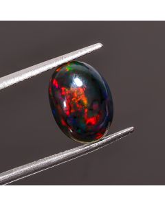 Tempting Top Grade Quality 100% Natural Welo Fire Black Ethiopian Opal Oval Shape Cabochon Gemstone For Making Jewelry 12X9X4mm 2.2 Ct SN333