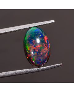 Wonderful Top Grade Quality 100% Natural Black Ethiopian Opal Oval Shape Cabochon Loose Gemstone For Making Jewelry 12X8X5 mm 2.45 Ct SN-336