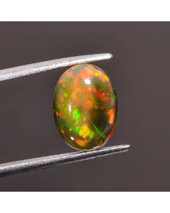 Beautiful Top Grade Quality 100% Natural Black Ethiopian Opal Oval Shape Cabochon Loose Gemstone For Making Jewelry 12X9X4 mm 2.5 Ct. SN-341