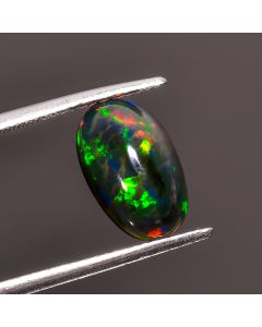 Exclusive Top Grade Quality 100% Natural Black Ethiopian Opal Oval Shape Cabochon Loose Gemstone For Making Jewelry 12X7X4 mm 1.85 Ct SN-345