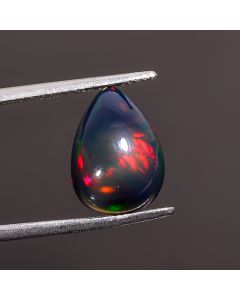 Marvellous Top Grade Quality 100% Natural Black Ethiopian Opal Pear Shape Cabochon Loose Gemstone For Making Jewelry 12X9X5mm 2.55 Ct SN-352