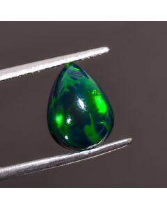 Mind Blowing Top Grade Quality 100% Natural Black Ethiopian Opal Pear Shape Cabochon Loose Gemstone For Making Jewelry 11X8X4mm 2.4 Ct SN353