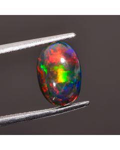 Outstanding Top Grade Quality 100% Natural Black Ethiopian Opal Oval Shape Cabochon Loose Gemstone For Making Jewelry 11X7X4mm 1.8 Ct SN-354