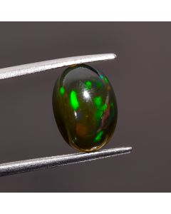 Wonderful Top Grade Quality 100% Natural Black Ethiopian Opal Oval Shape Cabochon Loose Gemstone For Making Jewelry 12X9X6 mm 3.4 Ct. SN-362