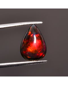 Beautiful Top Grade Quality 100% Natural Black Ethiopian Opal Pear Shape Cabochon Loose Gemstone For Making Jewelry 14X10X4 mm 2.5 Ct SN-367