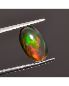 Mind Blowing Top Grade Quality 100% Natural Black Ethiopian Opal Oval Shape Cabochon Loose Gemstone For Making Jewelry 13X8X4mm 2.2 Ct SN379