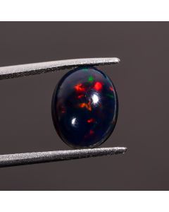 Outstanding Top Grade Quality 100% Natural Black Ethiopian Opal Oval Shape Cabochon Loose Gemstone For Making Jewelry 12X9X4mm 2.05 Ct SN385