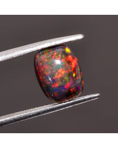 Stunning Top Grade Quality 100% Natural Black Ethiopian Opal Radiant Shape Cabochon Loose Gemstone For Making Jewelry 10X8X4mm 1.8 Ct SN-388