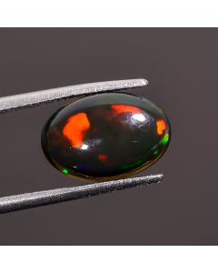 Tempting Top Grade Quality 100% Natural Black Ethiopian Opal Oval Shape Cabochon Loose Gemstone For Making Jewelry 13X9X4 mm 2.65 Ct. SN-390