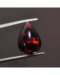 Terrific Top Grade Quality 100% Natural Black Ethiopian Opal Pear Shape Cabochon Loose Gemstone For Making Jewelry 14X10X7 mm 4.45 Ct SN-391