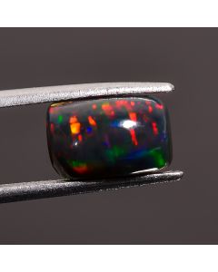 Awesome Top Grade Quality 100% Natural Black Ethiopian Opal Radiant Shape Cabochon Loose Gemstone For Making Jewelry 11X7X6mm 2.85 Ct SN-397