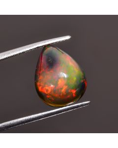 Beautiful Top Grade Quality 100% Natural Black Ethiopian Opal Pear Shape Cabochon Loose Gemstone For Making Jewelry 14X11X6mm 4.25 Ct SN-398