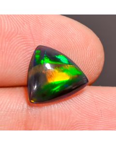 Dazzling Top Grade Quality 100% Natural Black Ethiopian Opal Triangle Shape Cabochon Gemstone For Making Jewelry 10X10X3 mm 1.45 Ct. SN-400