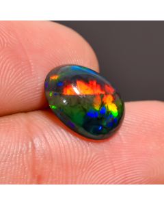 Fantastic Top Grade Quality 100% Natural Black Ethiopian Opal Oval Shape Cabochon Loose Gemstone For Making Jewelry 12X9X5 mm 2.65 Ct SN-405