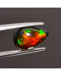 Immaculate Top Grade Quality 100% Natural Black Ethiopian Opal Pear Shape Cabochon Loose Gemstone For Making Jewelry 12X8X4mm 1.85 Ct SN-407