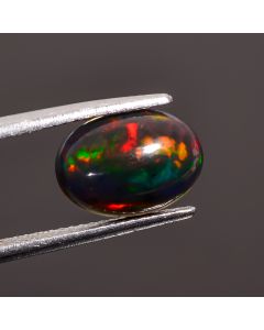 Mind Blowing Top Grade Quality 100% Natural Black Ethiopian Opal Oval Shape Cabochon Gemstone For Making Jewelry 11X8X4 mm 1.85 Ct. SN-410