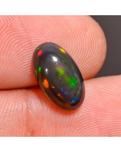 Outstanding Top Grade Quality 100% Natural Black Ethiopian Opal Oval Shape Cabochon Loose Gemstone For Making Jewelry 11X6X4 mm 2 Ct. SN-411