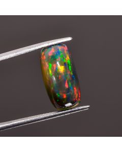 Dazzling Top Grade Quality 100% Natural Black Ethiopian Opal Radiant Shape Cabochon Loose Gemstone For Making Jewelry 16X8X7mm 5.2 Ct SN-414